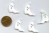 5 22mm White Metal Epoxy Ghost Pendants